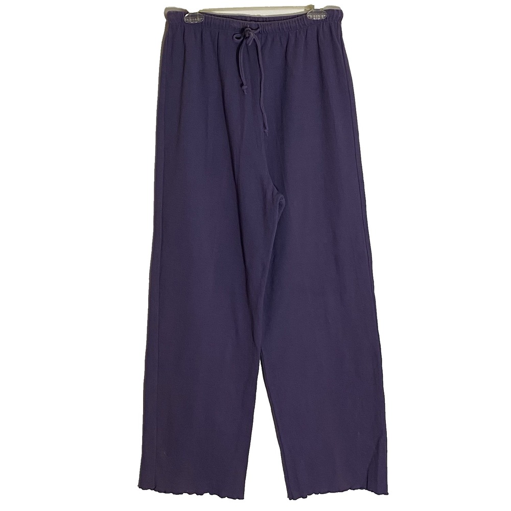 Bryn Walker Pants Womens Large Purple Cotton Wide Leg Drawstring Lagenlook Boho